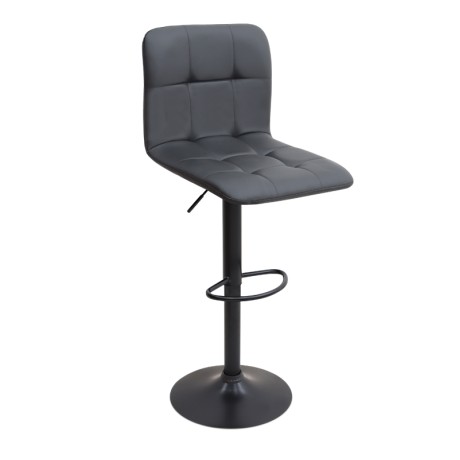 Carmelo Megapap bar stool with adjustable height made of pu leather in black color 45x42x90/113cm.