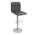 Carmelo Megapap bar stool with adjustable height made of pu leather in black color 45x42x90/113cm.