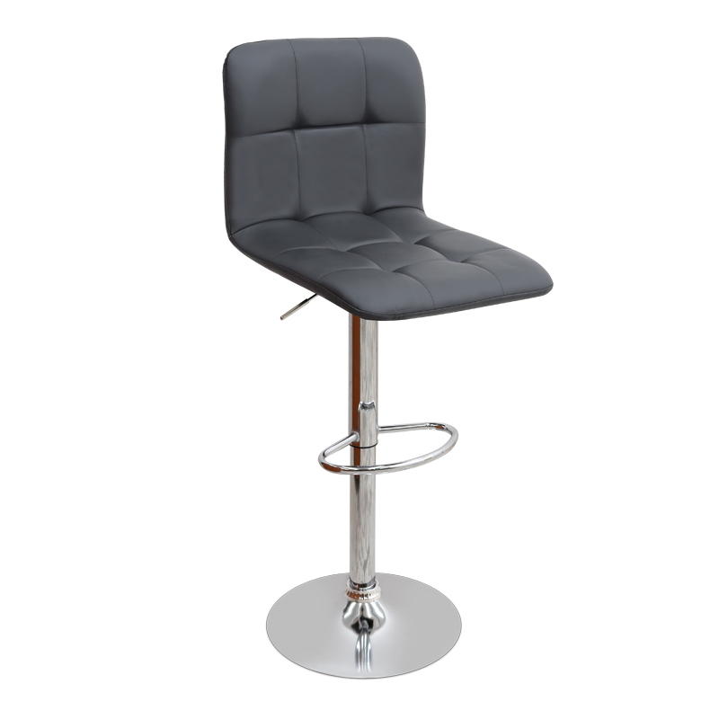 Carmelo Megapap bar stool with adjustable height made of pu leather in black color 45x42x90/113cm.