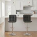 Carmelo Megapap bar stool with adjustable height made of pu leather in black color 45x42x90/113cm.