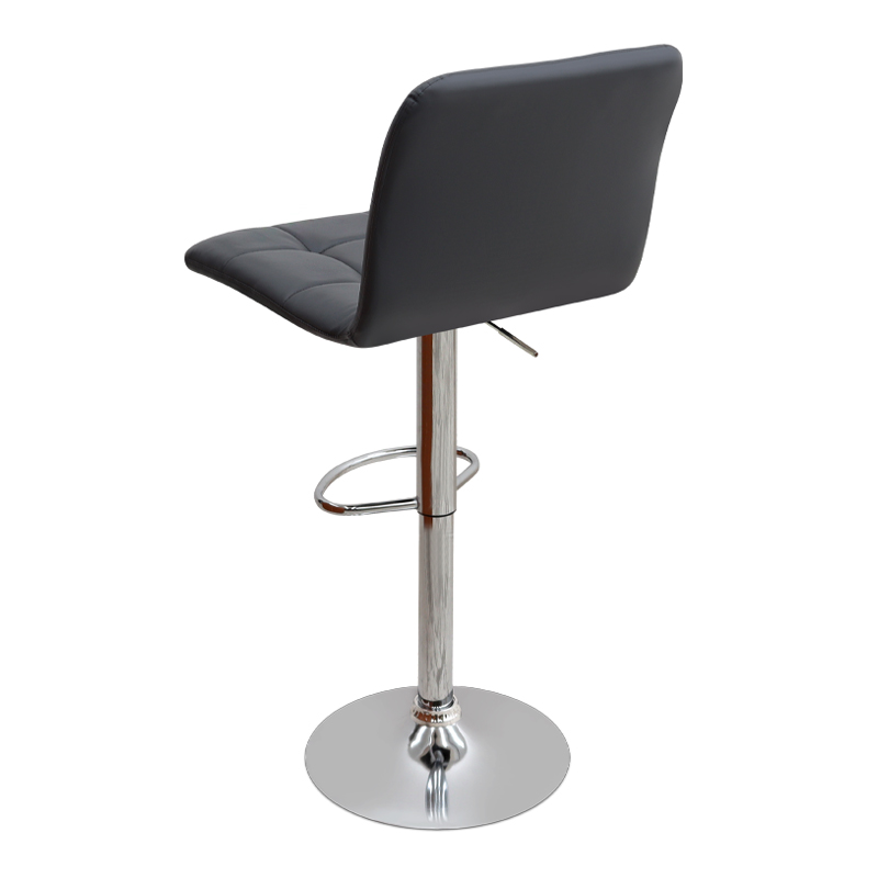 Carmelo Megapap bar stool with adjustable height made of pu leather in black color 45x42x90/113cm.