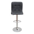 Carmelo Megapap bar stool with adjustable height made of pu leather in black color 45x42x90/113cm.
