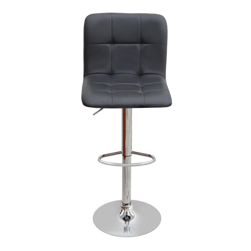 Carmelo Megapap bar stool with adjustable height made of pu leather in black color 45x42x90/113cm.