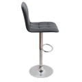 Carmelo Megapap bar stool with adjustable height made of pu leather in black color 45x42x90/113cm.