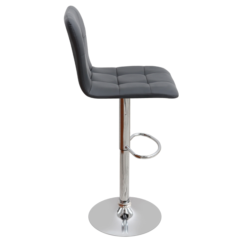 Carmelo Megapap bar stool with adjustable height made of pu leather in black color 45x42x90/113cm.
