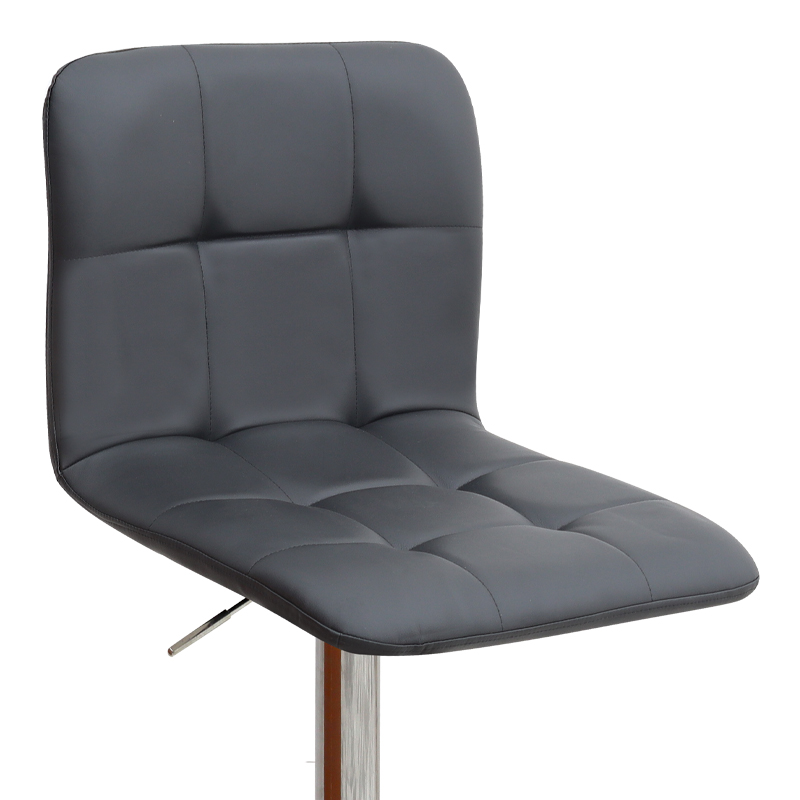 Carmelo Megapap bar stool with adjustable height made of pu leather in black color 45x42x90/113cm.