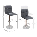 Carmelo Megapap bar stool with adjustable height made of pu leather in black color 45x42x90/113cm.