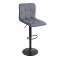 Carmelo Megapap bar stool with adjustable height made of velvet grey color 45x42x90/113cm.