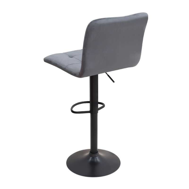Carmelo Megapap bar stool with adjustable height made of velvet grey color 45x42x90/113cm.
