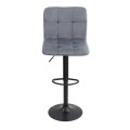 Carmelo Megapap bar stool with adjustable height made of velvet grey color 45x42x90/113cm.
