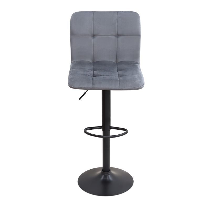 Carmelo Megapap bar stool with adjustable height made of velvet grey color 45x42x90/113cm.