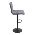 Carmelo Megapap bar stool with adjustable height made of velvet grey color 45x42x90/113cm.