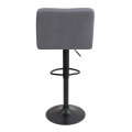 Carmelo Megapap bar stool with adjustable height made of velvet grey color 45x42x90/113cm.