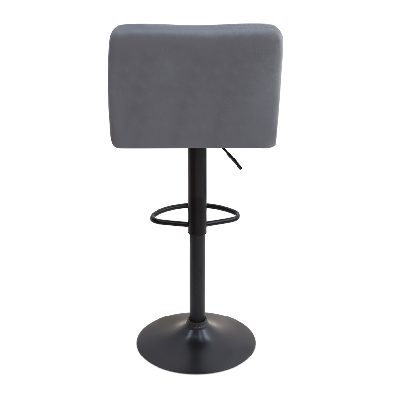 Carmelo Megapap bar stool with adjustable height made of velvet grey color 45x42x90/113cm.