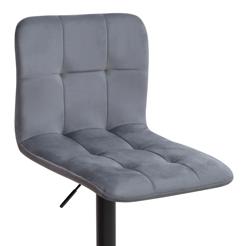 Carmelo Megapap bar stool with adjustable height made of velvet grey color 45x42x90/113cm.