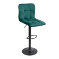 Carmelo Megapap bar stool with adjustable height made of velvet dark green color 45x42x90/113cm.