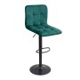 Carmelo Megapap bar stool with adjustable height made of velvet dark green color 45x42x90/113cm.