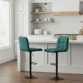 Carmelo Megapap bar stool with adjustable height made of velvet dark green color 45x42x90/113cm.