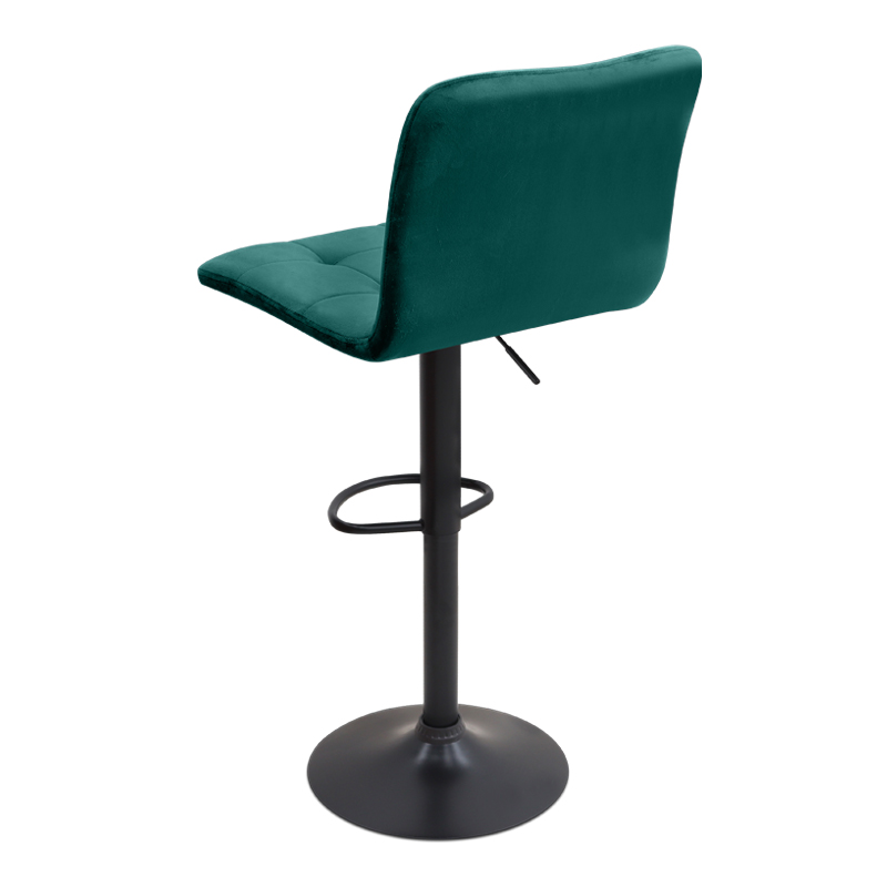 Carmelo Megapap bar stool with adjustable height made of velvet dark green color 45x42x90/113cm.