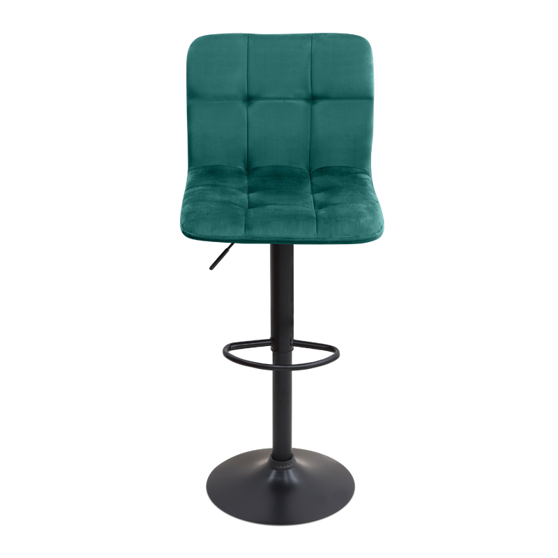 Carmelo Megapap bar stool with adjustable height made of velvet dark green color 45x42x90/113cm.