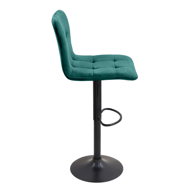 Carmelo Megapap bar stool with adjustable height made of velvet dark green color 45x42x90/113cm.