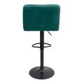 Carmelo Megapap bar stool with adjustable height made of velvet dark green color 45x42x90/113cm.