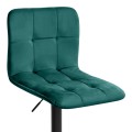 Carmelo Megapap bar stool with adjustable height made of velvet dark green color 45x42x90/113cm.