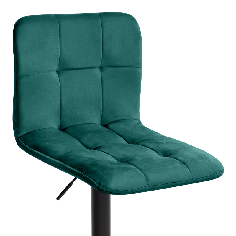 Carmelo Megapap bar stool with adjustable height made of velvet dark green color 45x42x90/113cm.