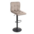 Carmelo Megapap bar stool with adjustable height made of velvet beige color 45x42x90/113cm.