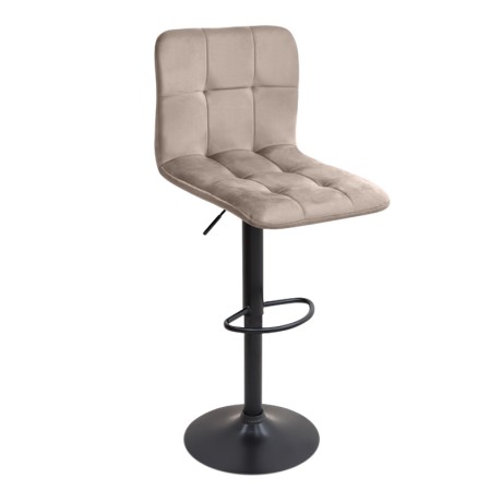 Carmelo Megapap bar stool with adjustable height made of velvet beige color 45x42x90/113cm.