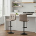 Carmelo Megapap bar stool with adjustable height made of velvet beige color 45x42x90/113cm.