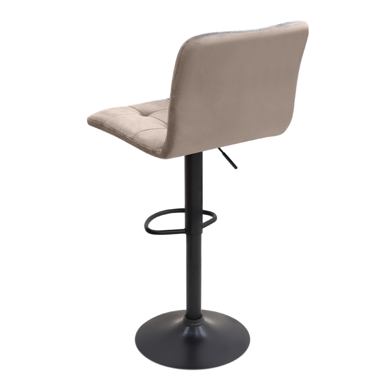 Carmelo Megapap bar stool with adjustable height made of velvet beige color 45x42x90/113cm.