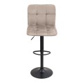 Carmelo Megapap bar stool with adjustable height made of velvet beige color 45x42x90/113cm.