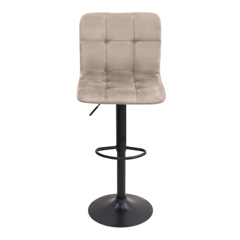 Carmelo Megapap bar stool with adjustable height made of velvet beige color 45x42x90/113cm.
