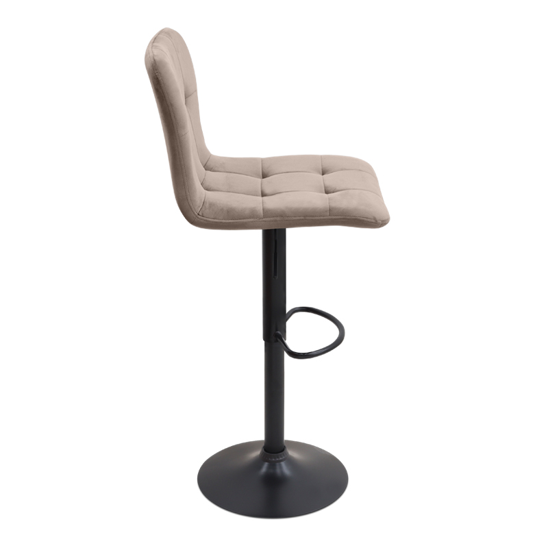 Carmelo Megapap bar stool with adjustable height made of velvet beige color 45x42x90/113cm.