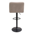 Carmelo Megapap bar stool with adjustable height made of velvet beige color 45x42x90/113cm.