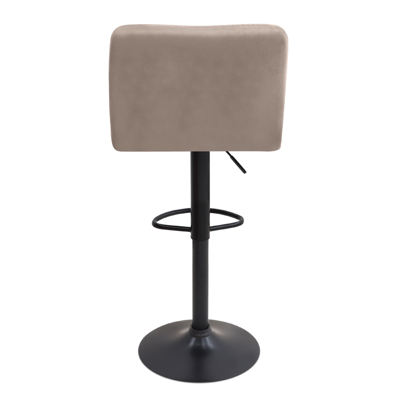 Carmelo Megapap bar stool with adjustable height made of velvet beige color 45x42x90/113cm.