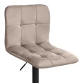 Carmelo Megapap bar stool with adjustable height made of velvet beige color 45x42x90/113cm.