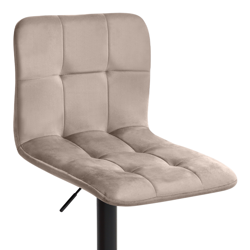 Carmelo Megapap bar stool with adjustable height made of velvet beige color 45x42x90/113cm.