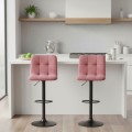 Carmelo Megapap bar stool with adjustable height made of velvet rotten apple color 45x42x90/113cm.