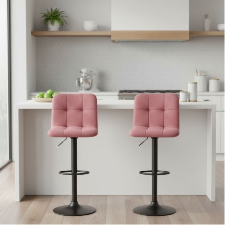 Carmelo Megapap bar stool with adjustable height made of velvet rotten apple color 45x42x90/113cm.