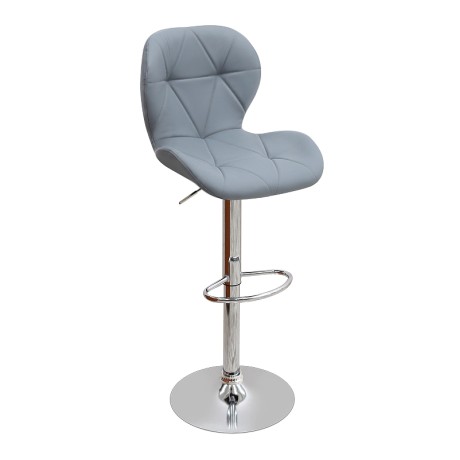 Dolores Megapap bar stool with adjustable height made of pu leather in grey color 45.5x38x89/109cm.