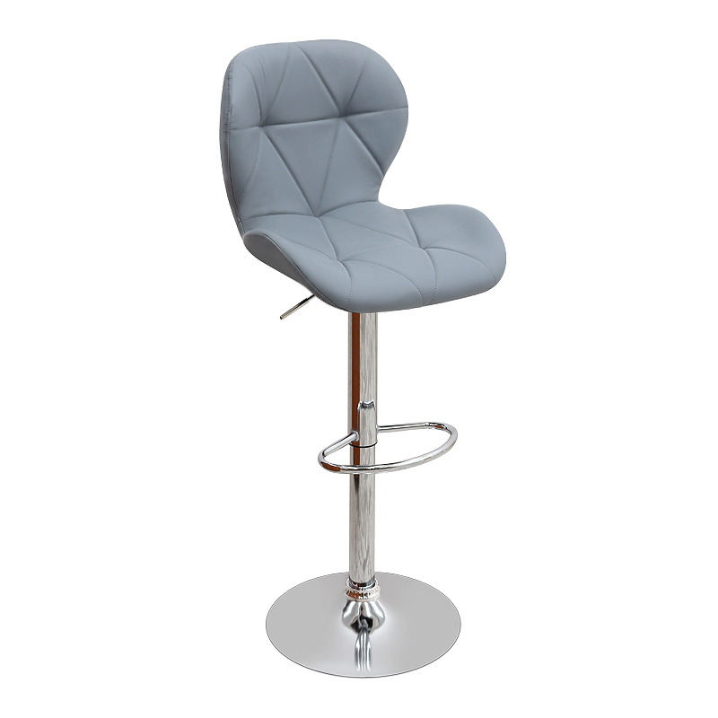 Dolores Megapap bar stool with adjustable height made of pu leather in grey color 45.5x38x89/109cm.