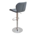 Dolores Megapap bar stool with adjustable height made of pu leather in grey color 45.5x38x89/109cm.