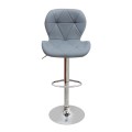 Dolores Megapap bar stool with adjustable height made of pu leather in grey color 45.5x38x89/109cm.