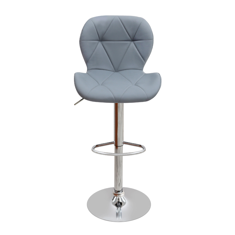 Dolores Megapap bar stool with adjustable height made of pu leather in grey color 45.5x38x89/109cm.