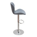 Dolores Megapap bar stool with adjustable height made of pu leather in grey color 45.5x38x89/109cm.