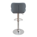 Dolores Megapap bar stool with adjustable height made of pu leather in grey color 45.5x38x89/109cm.