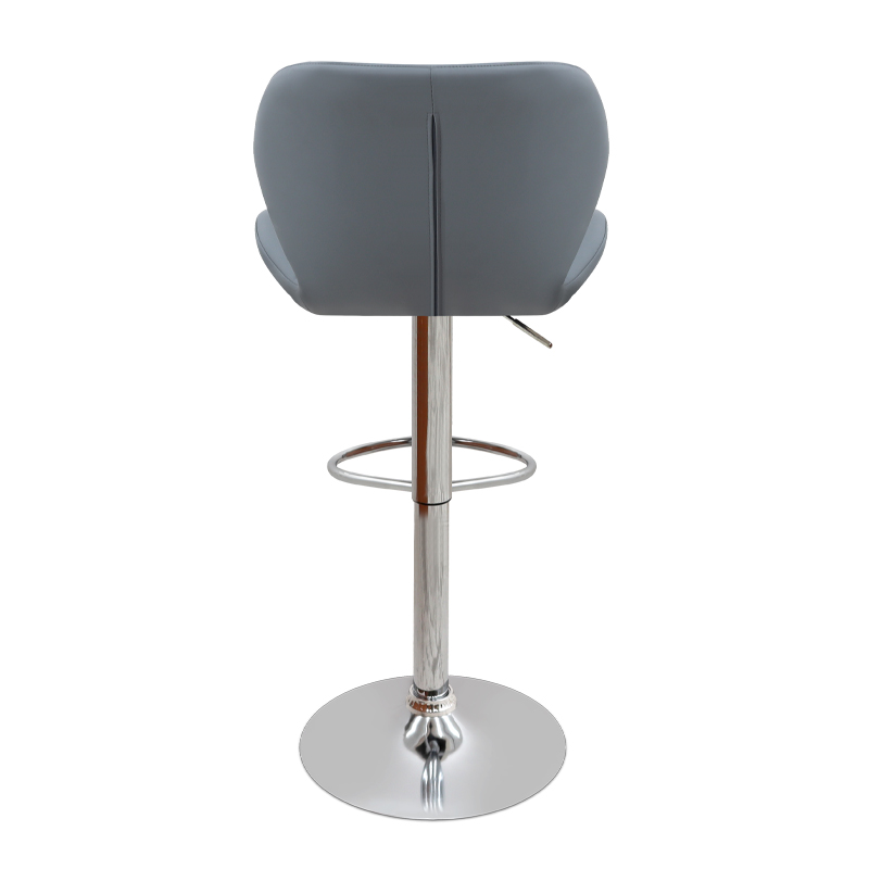 Dolores Megapap bar stool with adjustable height made of pu leather in grey color 45.5x38x89/109cm.