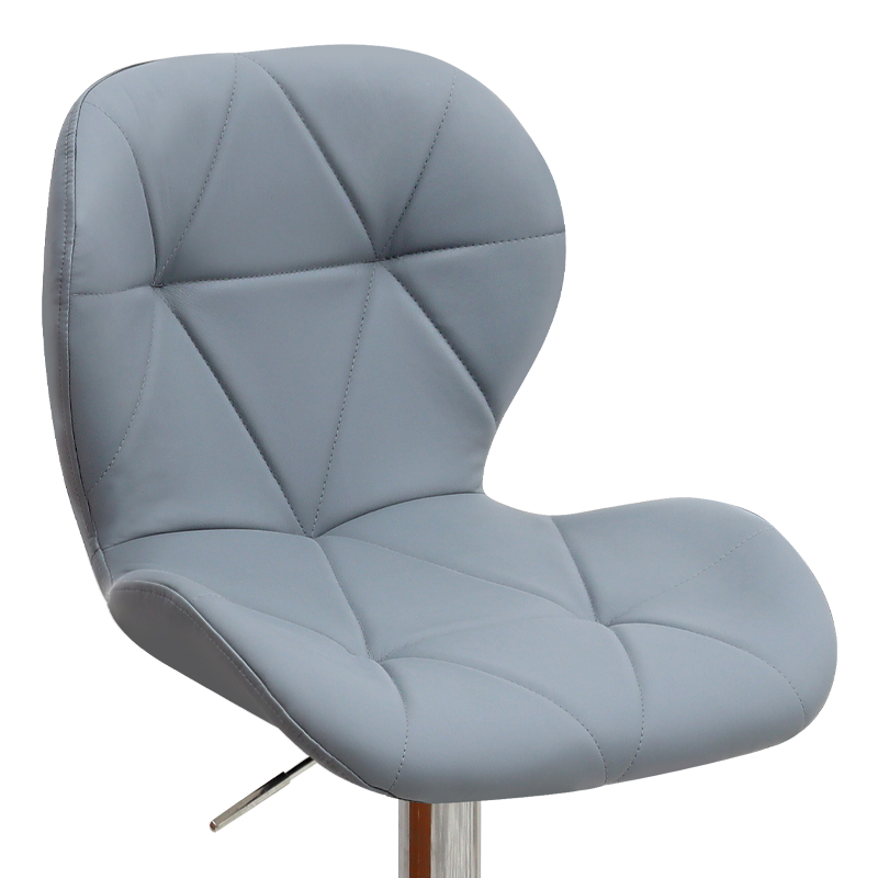 Dolores Megapap bar stool with adjustable height made of pu leather in grey color 45.5x38x89/109cm.